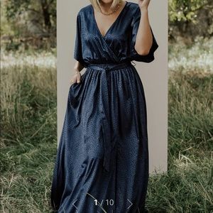 Baltic Born Navy Savannah Kimono Dress Size Large